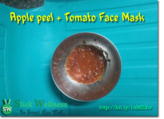 My quick Apple Peel + Tomato Face Mask Recipe