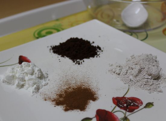 Ingredients for the homemade foundation powder